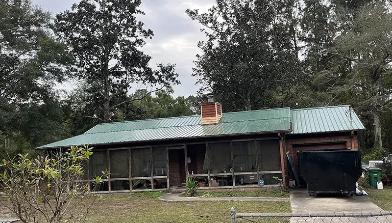 After metal roof installation